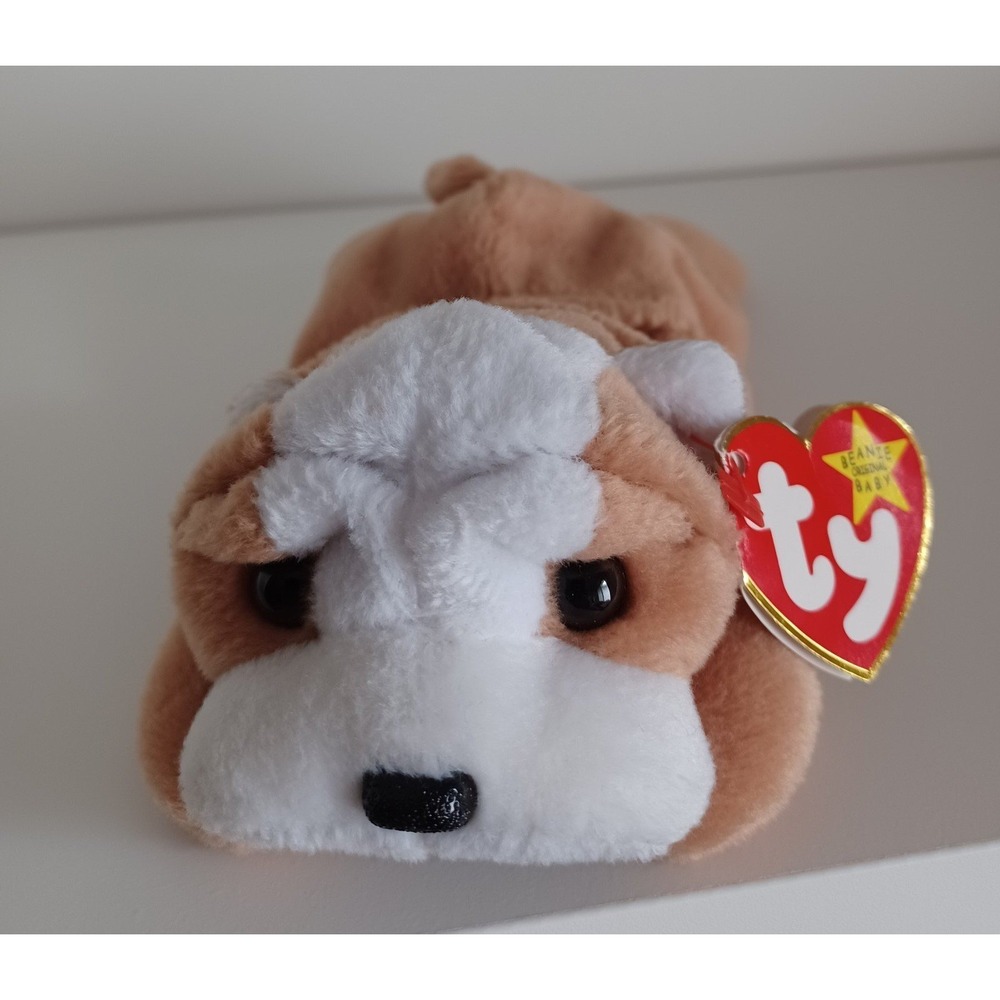 Vintage Wrinkles The Bulldog Ty Beanie Baby Plush Stuffed Animal Toy Collectible
